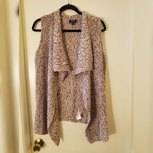 Jones New York Drape Tan Beige Sweater Vest Sz S